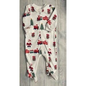 Carter’s Baby Boy Christmas Santa Fleece Footed Pajamas Sleeper, Size 6 months